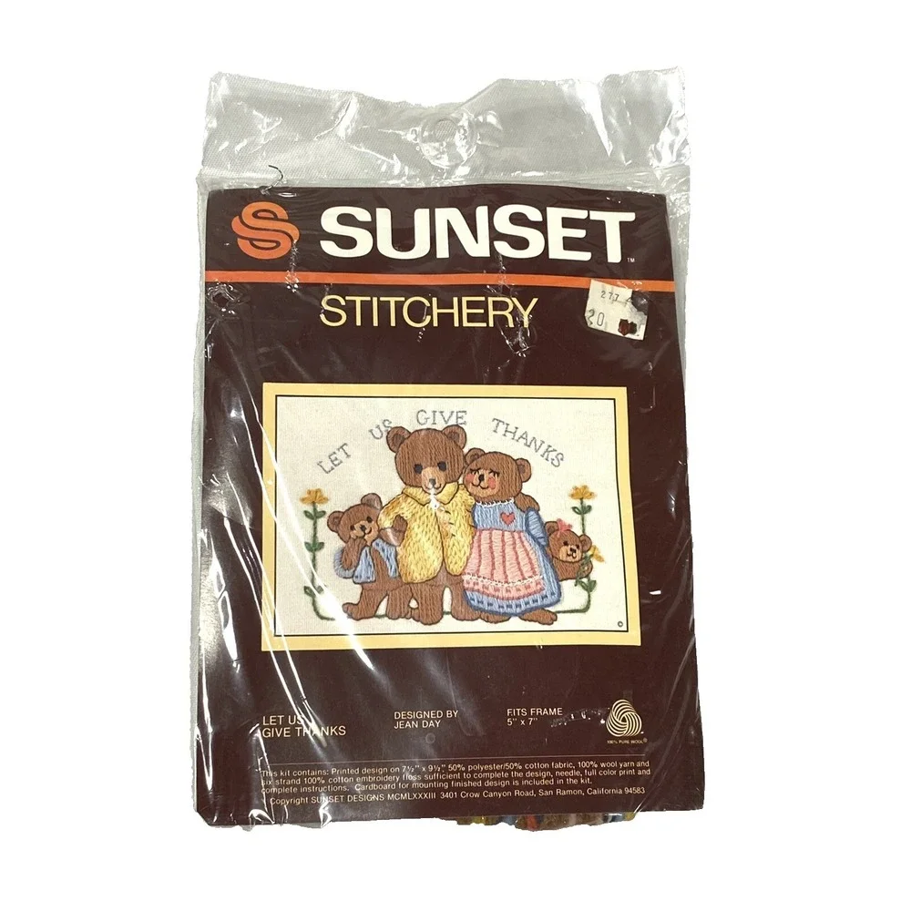sunset stitchery needle work cross stitch‎ let us give thanks